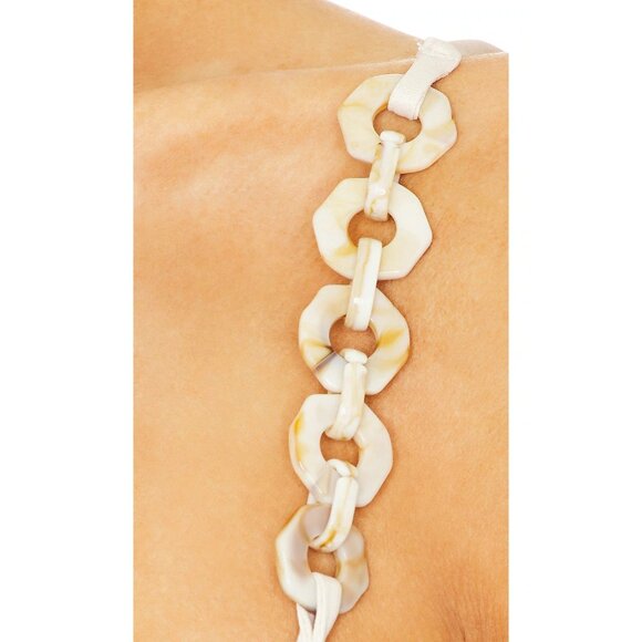 Bubish Farah Feather Trim Slip Dress in White - Picture 4 of 4